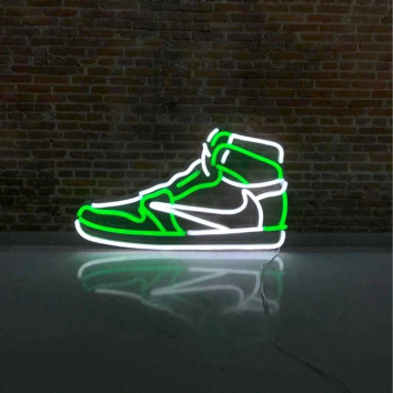 SNEAKERS AIR JORDAN CACTUS JACK TRAVIS SCOTT DECORAZIONE IDEA REGALO INTERIOR DESIGN ARREDAMENTO INSEGNA NEON FLEX LED LUMINOSA 220V