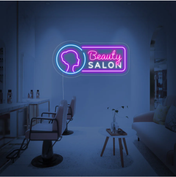 BEAUTY SALON SALONE DI BELLEZZA ESTETISTA PARRUCCHIERA NAILS DECORAZIONE IDEA REGALO 2024 INTERIOR DESIGN ARREDAMENTO INSEGNA NEON FLEX LED LUMINOSA 220V