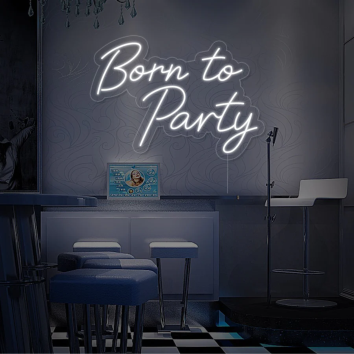 BORN TO PARTY MATRIMONIO FESTA COMPLEANNO INSEGNA NEON FLEX LED LUMINOSA 220V