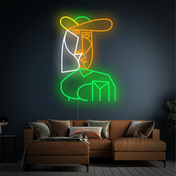 BUSTO DI DONNA PICASSO DECORAZIONE IDEA REGALO INTERIOR DESIGN ARREDAMENTO INSEGNA NEON FLEX LED LUMINOSA 220V