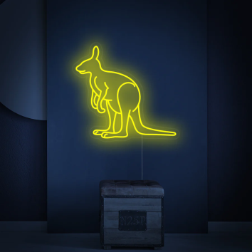 CANGURO AUSTRALIA MARSUPIALE ANIMALI NATURA KANGAROO IDEA REGALO INTERIOR DESIGN ARREDAMENTO INSEGNA NEON FLEX LED LUMINOSA 220V