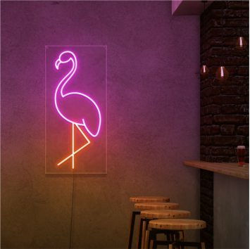 FENICOTTERO FLAMINGO ROSA NATURA ANIMALI INTERIOR DESIGN ARREDAMENTO INSEGNA NEON FLEX LED LUMINOSA 220V