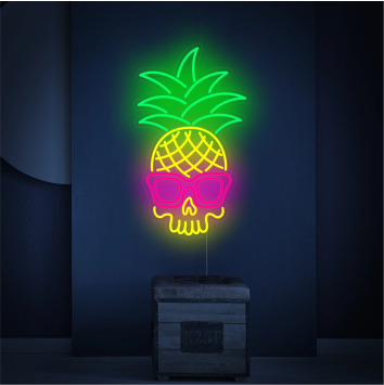 FREAKY ANANAS MATTO FUNKY DECORAZIONE IDEA REGALO INTERIOR DESIGN ARREDAMENTO INSEGNA NEON FLEX LED LUMINOSA 220V