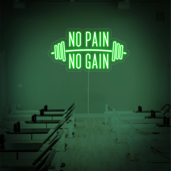 NO PAIN NO GAIN FATICA E SUDORE RISULTATI PALESTRA MOTIVAZIONE MIGLIORARE ALLENAMENTO IDEA REGALO INTERIOR DESIGN ARREDAMENTO INSEGNA NEON FLEX LED LUMINOSA 220V